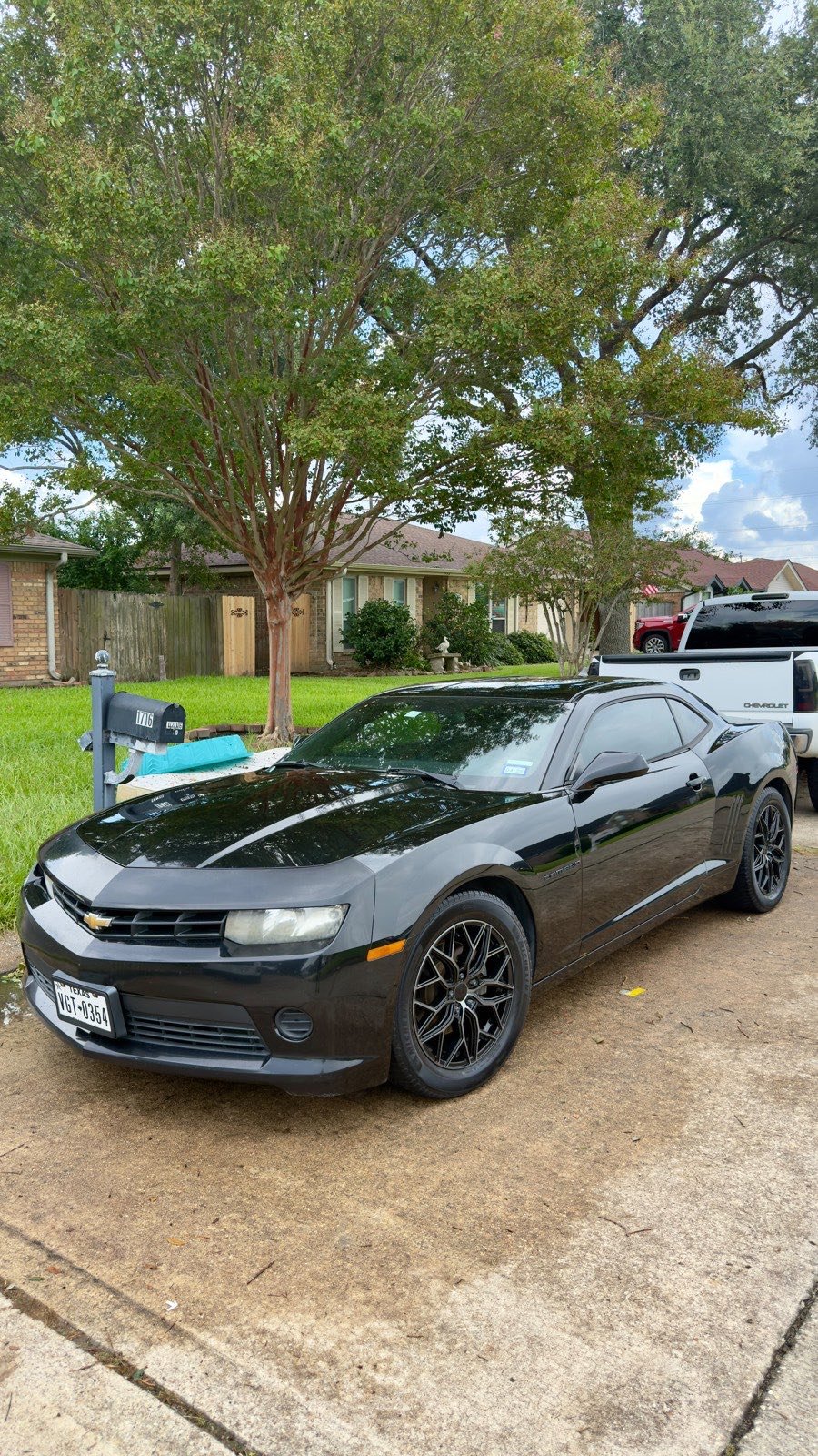 Black Chevrolet Camaro washed and glossed